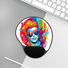 DistinctInk Mouse Pad with Wrist Rest  with Leading with Courage and Grace Design for LGBTQ+ Pride