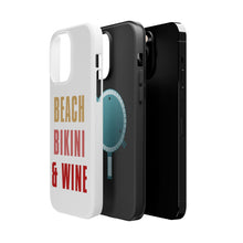 DistinctInk ToughCase for Apple iPhone, Compatible with MagSafe Charging - Beach Bikini & Wine