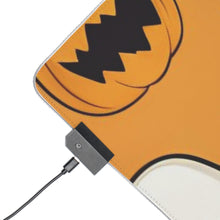 DistinctInk LED Gaming Mouse Pad with Ghoulish Bats and Pumpkins Design for Halloween