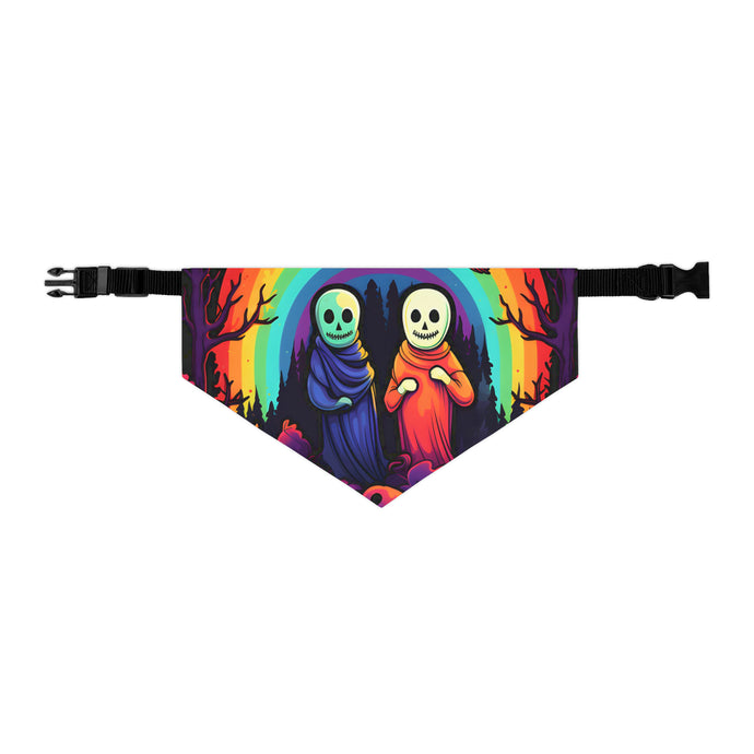 DistinctInk Adjustable Pet Banana Collar with Living Life to the Fullest Design for Halloween LGBTQ+ Pride