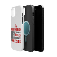 DistinctInk ToughCase for Apple iPhone, Compatible with MagSafe Charging - Firefights Have Longest Hoses and Biggest Nozzles