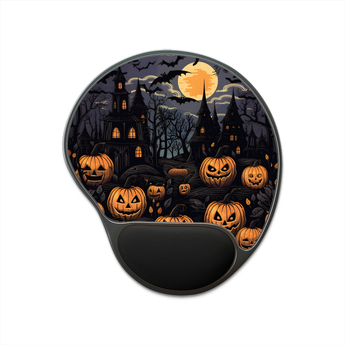 DistinctInk Mouse Pad with Wrist Rest  with Spooky All Hallows' Eve Design for Halloween