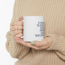 DistinctInk Glossy White Coffee / Tea Mug - Wear Perfume Called "New Car Interior"