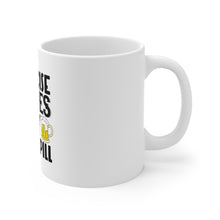 DistinctInk Glossy White Coffee / Tea Mug - Exercise Makes My Beer Spill