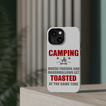 DistinctInk ToughCase for Apple iPhone, Compatible with MagSafe Charging - Camping - Friends & Marshmallows Get Toasted