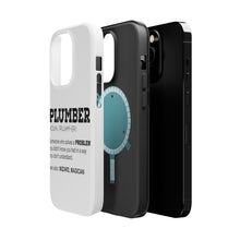 DistinctInk ToughCase for Apple iPhone, Compatible with MagSafe Charging - Plumber Definition - Solves A Problem