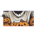 LED Gaming Mouse Pad with Ghostly Skeleton and Pumpkins Design for Halloween