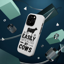 DistinctInk ToughCase for Apple iPhone, Compatible with MagSafe Charging - Easily Distracted By Cows