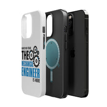 DistinctInk ToughCase for Apple iPhone, Compatible with MagSafe Charging - No Fear Mechanical Engineer is Here