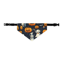 DistinctInk Adjustable Pet Banana Collar with The Halloween Spell Design for Halloween