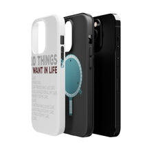 DistinctInk ToughCase for Apple iPhone, Compatible with MagSafe Charging - Things I Want In Life - Cars, Money, Woman