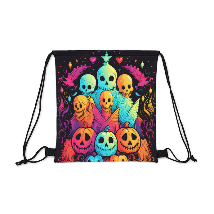 DistinctInk Drawstring Bag Backpack with The Joy of Connecting Design for Halloween  LGBTQ+ Pride