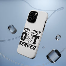 DistinctInk ToughCase for Apple iPhone, Compatible with MagSafe Charging - You Just Got Served Volleyball
