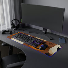 DistinctInk LED Gaming Mouse Pad with "Boo-ttifull Skeleton Cartoon Pattern Pumpkin" Design for Halloween