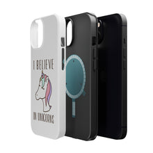 DistinctInk ToughCase for Apple iPhone, Compatible with MagSafe Charging - I Believe in Unicorns