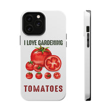 DistinctInk ToughCase for Apple iPhone, Compatible with MagSafe Charging - I Love Gardening from My Head Tomatoes