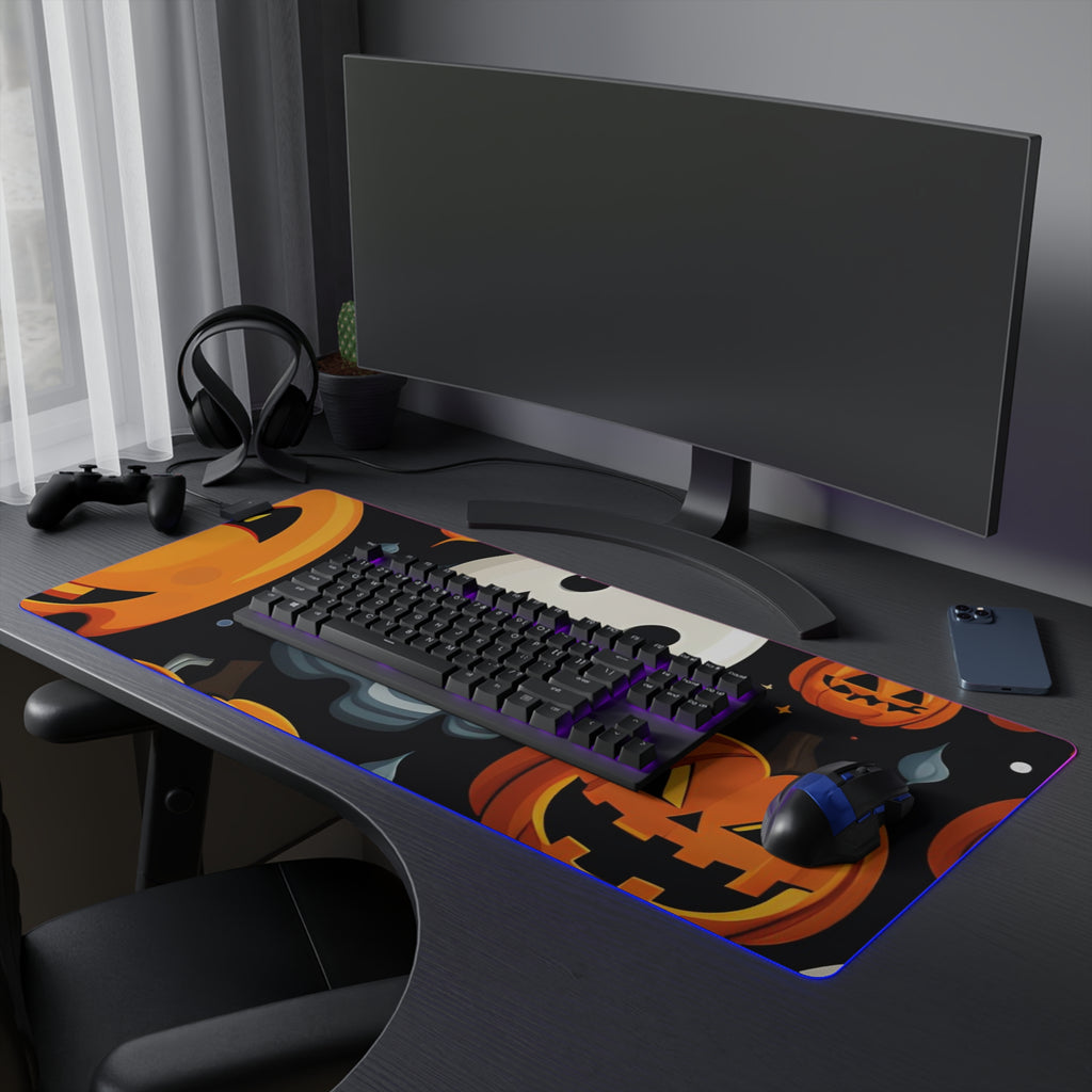 LED Gaming Mouse Pad with Spooky Halloween Night Design for Halloween, view 27