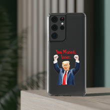 DistinctInk Clear Case for Apple iPhone or Samsung Galaxy - Trump "You Missed, Loser" Cartoon Design