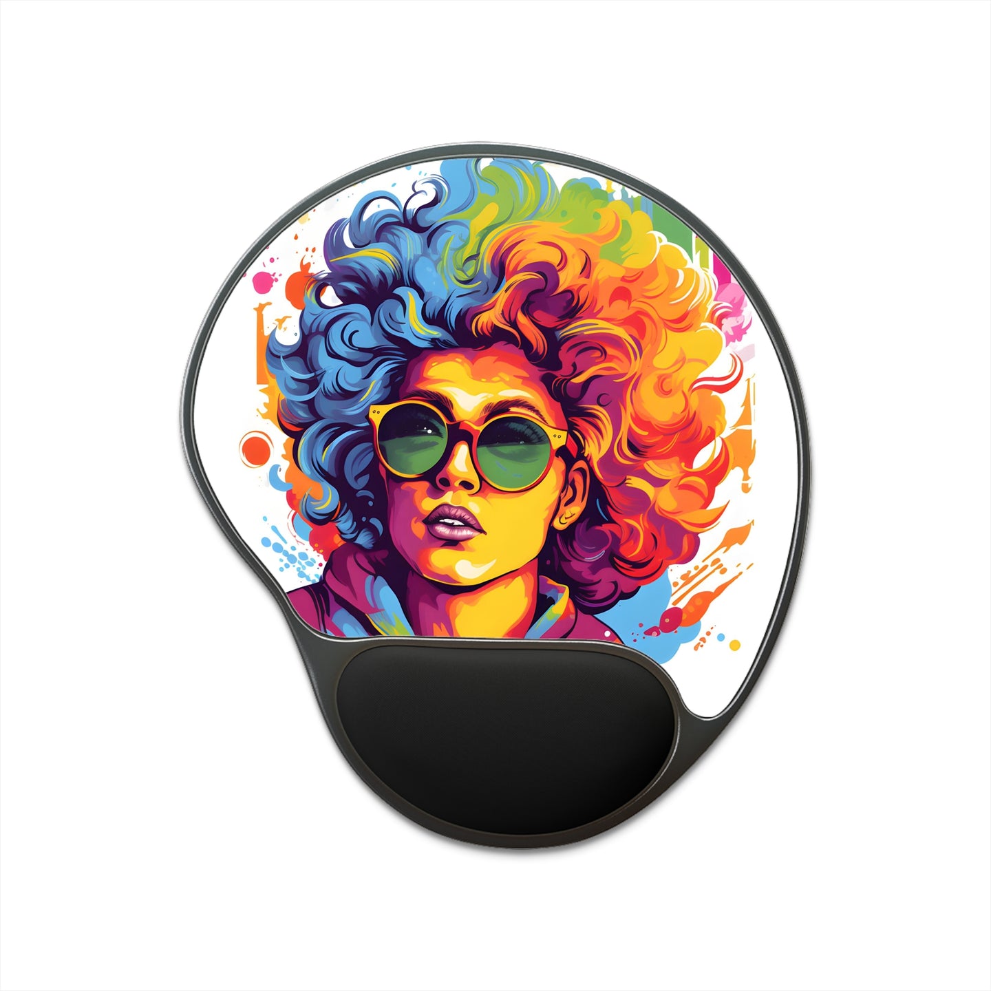 DistinctInk Mouse Pad with Wrist Rest  with A World of Words Design for LGBTQ+ Pride