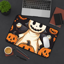 DistinctInk Desk Mat with Spooky Skeleton Pumpkin Patch Design for Halloween