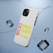 DistinctInk ToughCase for Apple iPhone, Compatible with MagSafe Charging - Single Taken Busy Playing Baseball