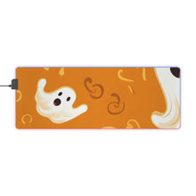 DistinctInk LED Gaming Mouse Pad with Ghost Skeleton Pumpkin Pattern Design for Halloween