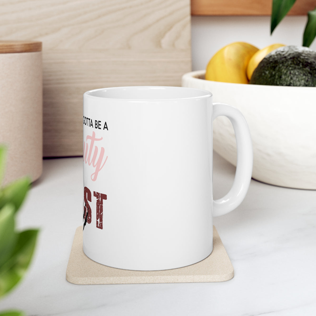 Glossy White Coffee / Tea Mug - Sometimes You Gotta be a Beauty & A Beast, view 7