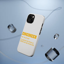 DistinctInk ToughCase for Apple iPhone, Compatible with MagSafe Charging - Engineer Definition - Caffeine and Last Minute