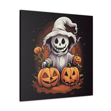 DistinctInk Canvas Wall Art with Trick or Treat Ghost-O-Lantern for Halloween