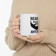 DistinctInk Glossy White Coffee / Tea Mug - Bearded Inked & Awesome