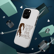 DistinctInk ToughCase for Apple iPhone, Compatible with MagSafe Charging - Curls Run the World