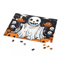 DistinctInk Jigsaw Puzzle with Ghost Skeleton Pumpkins Design for Halloween