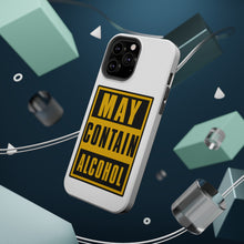 DistinctInk ToughCase for Apple iPhone, Compatible with MagSafe Charging - May Contain Alcohol Warning Sign
