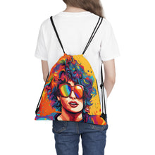 DistinctInk Drawstring Bag Backpack with Start Building Your Dreams Design for LGBTQ+ Pride
