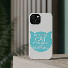 DistinctInk ToughCase for Apple iPhone, Compatible with MagSafe Charging - Cat Population is My Best Friend