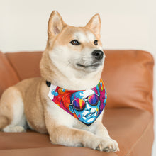 DistinctInk Adjustable Pet Banana Collar with Leading with Courage and Grace Design for LGBTQ+ Pride