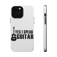 DistinctInk ToughCase for Apple iPhone, Compatible with MagSafe Charging - Yes I Speak Guitar