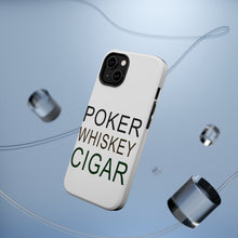 DistinctInk ToughCase for Apple iPhone, Compatible with MagSafe Charging - Poker Whiskey Cigar