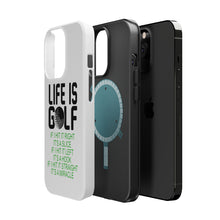 DistinctInk ToughCase for Apple iPhone, Compatible with MagSafe Charging - Life is Golf Slice Hook Straight Miracle