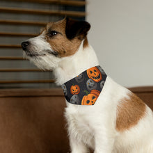 DistinctInk Adjustable Pet Banana Collar with Haunted Harvest Time Design for Halloween