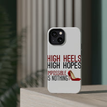 DistinctInk ToughCase for Apple iPhone, Compatible with MagSafe Charging - High Heels High Hopes Impossible Is Nothing