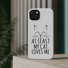 DistinctInk ToughCase for Apple iPhone, Compatible with MagSafe Charging - At Least My Cat Loves Me