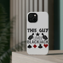 DistinctInk ToughCase for Apple iPhone, Compatible with MagSafe Charging - This Guy Loves Blackjack