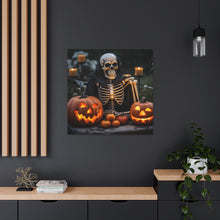 DistinctInk Canvas Wall Art with Skellington's Spooky Soiree for Halloween
