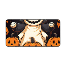 DistinctInk Desk Mat with Spooky Skeleton Pumpkin Patch Design for Halloween