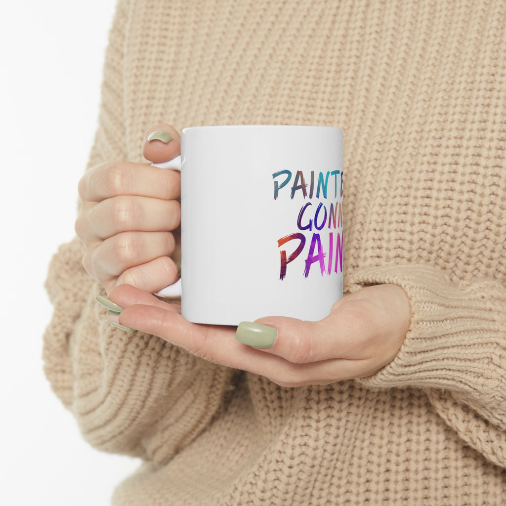 Glossy White Coffee / Tea Mug - Painters Gonna Paint, view 10