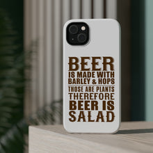 DistinctInk ToughCase for Apple iPhone, Compatible with MagSafe Charging - Beer Is Barley & Hops Beer is Salad