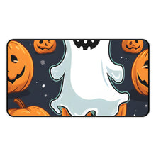 DistinctInk Desk Mat with Ghost Skeleton Spooky Pumpkins Design for Halloween
