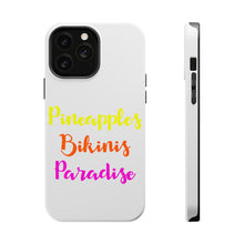 DistinctInk ToughCase for Apple iPhone, Compatible with MagSafe Charging - Pineapples Bikinis Paradise