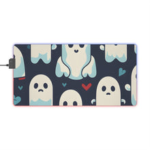 DistinctInk LED Gaming Mouse Pad with Skelephants and Ghostly Ghouls Design for Halloween
